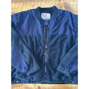 Mens Black 511 Tactical Series Fleece Nylon Full Zip Security Workwear Jacket‎ L